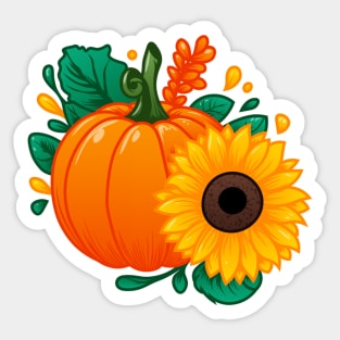 Pumpkin and Sunflower Delight Sticker